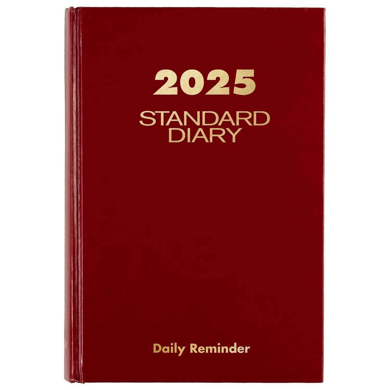 2025 Diary, Standard Diary, Daily, 5-3/4" x 8-1/4", Small, 12-Month, Hardcover, Red (SD3891325)