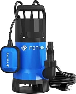 – FOTING 1000W Submersible Water Pump to Empty Pool, Dirty/Clean Water, 17600 L/H Electric Sump Pump with Float Switch, Portable Water Pump for Garden Pond, Hot Tub, Pool Draining, Ditches