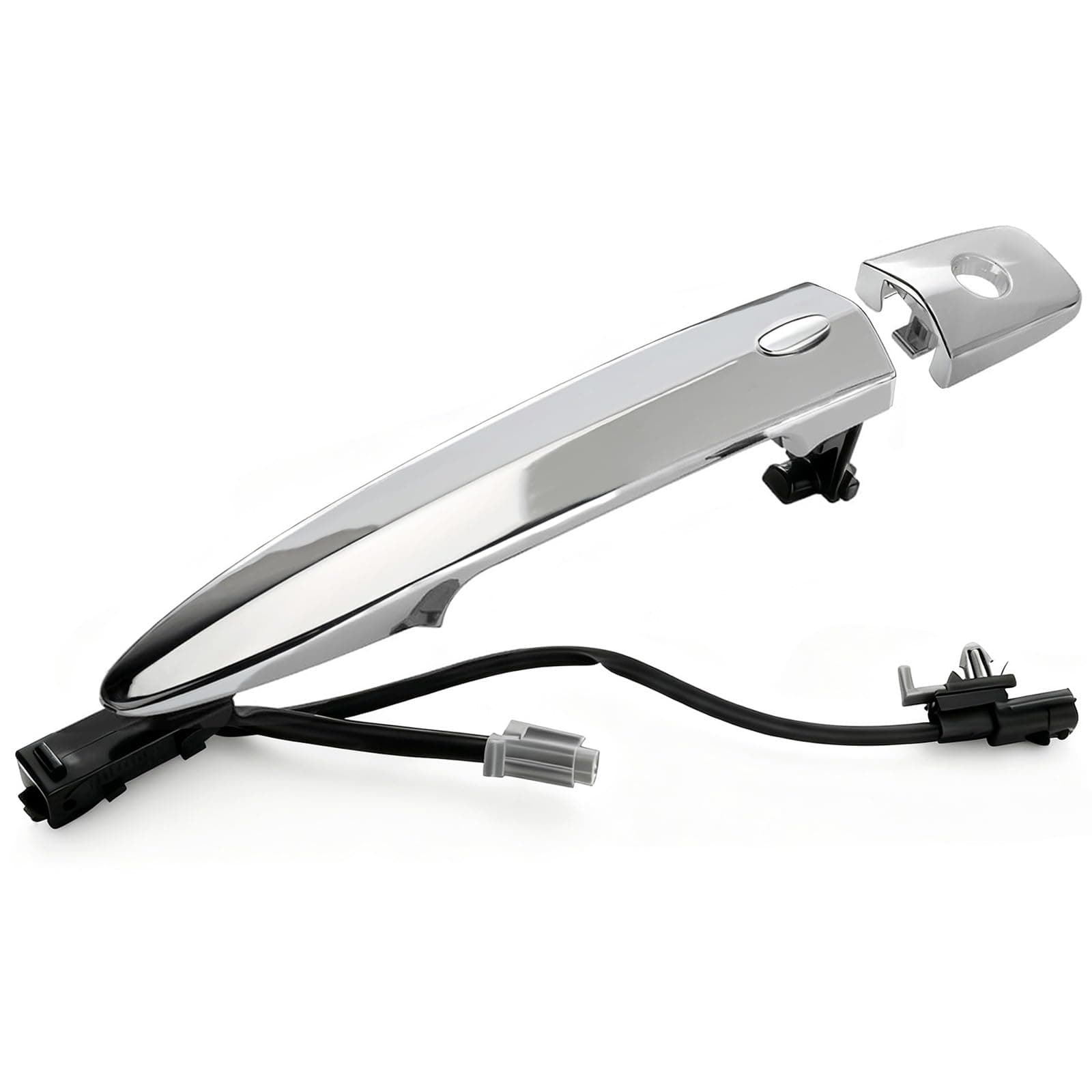 Lcyolada 806469N00A Chrome Door Handle Front Left Driver Side with Smart Keyless Entry Sensor, Compatible with 2009-2018 Nissan Sentra/Maxima/Murano/Leaf, Replaces 80646-9N00A 806451AA0A