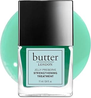 butter LONDON Nail Strengthener for Damaged Nails, Jelly Preserve (Bramley Apple) - Teal Translucent Finish Nail Polish Strengthens, Nourishes & Rejuvenates Dry Nail Beds & Roots - Nail Care Products