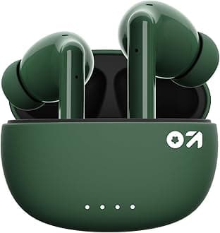 GOBOULT W20 Truly Wireless in Ear Earbuds with 35H Playtime, Zen™ ENC Mic, 45ms Low Latency, 13mm Bass Drivers, Type-C Fast Charging, Touch Controls, IPX5 Ear Buds TWS (Pine Green)