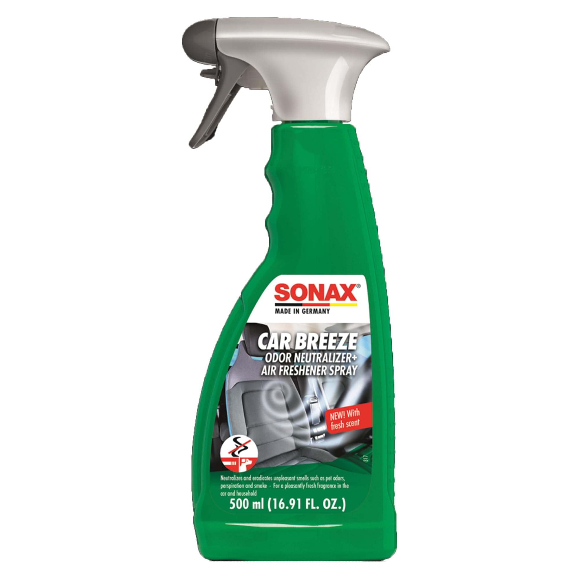 SONAX CAR BREEZE (500 ml) - Neutralises and eradicates unpleasant odours such as smoke, animal smells, perspiration, etc. | Item-No. 02922410-544