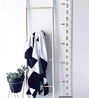 Baby Growth Chart Canvas Wall Hanging Measuring Rulers for Kids Boys Girls Room Decoration Nursery Removable Height and Growth Chart 7.9 x 79 inch