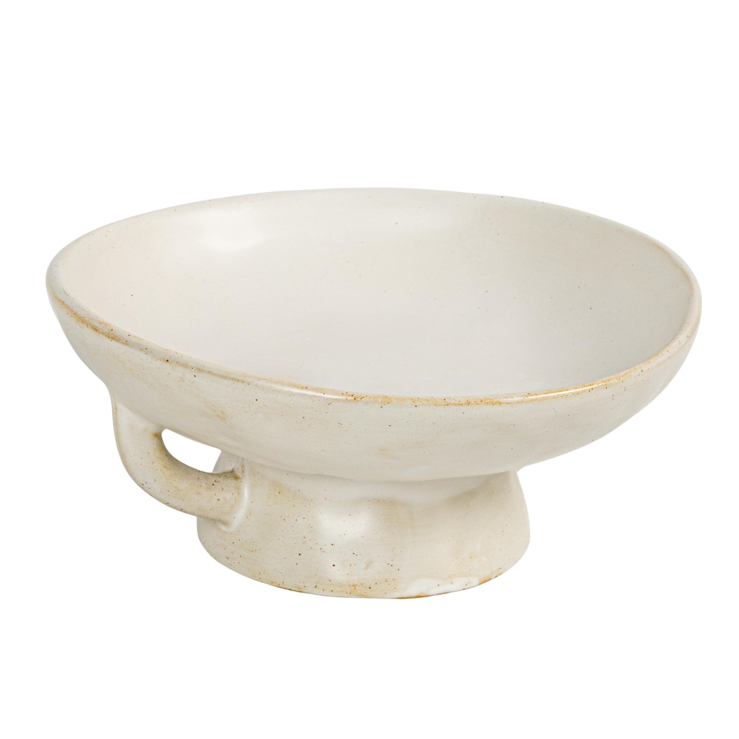 Stoneware Bowl w Reactive Glaze, White