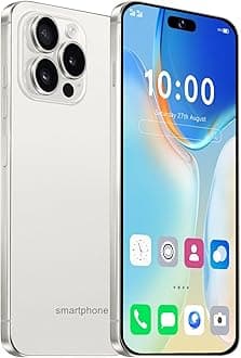 Echoamo A15 Pro Unlocked Phone, 5G Cell Phone 6GB+256GB Smartphone Android 13, 6800mAh Battery, 6.82" FHD+ Display 120Hz 64MP Camera, Dual SIM Octa-Core Phone GPS/Fingerprint/Face ID (White)