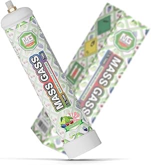 Cream Chargers,MassGass Whipped Cream Charger Tank Food Grade 99.9%-Purity 700g1.1L (1 Cylinder, BOMB POP)