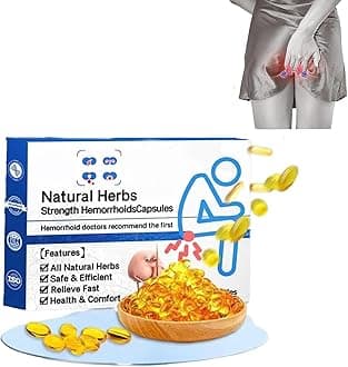 Natural Herbal Strength Hemorrhoid Capsules, Natural Hemorrhoid Relief Capsules,Haemorrhoids & Pile Cream, Rapid Hemorrhoid Treatment, Helps Relieve Itching,Burning (1Box)