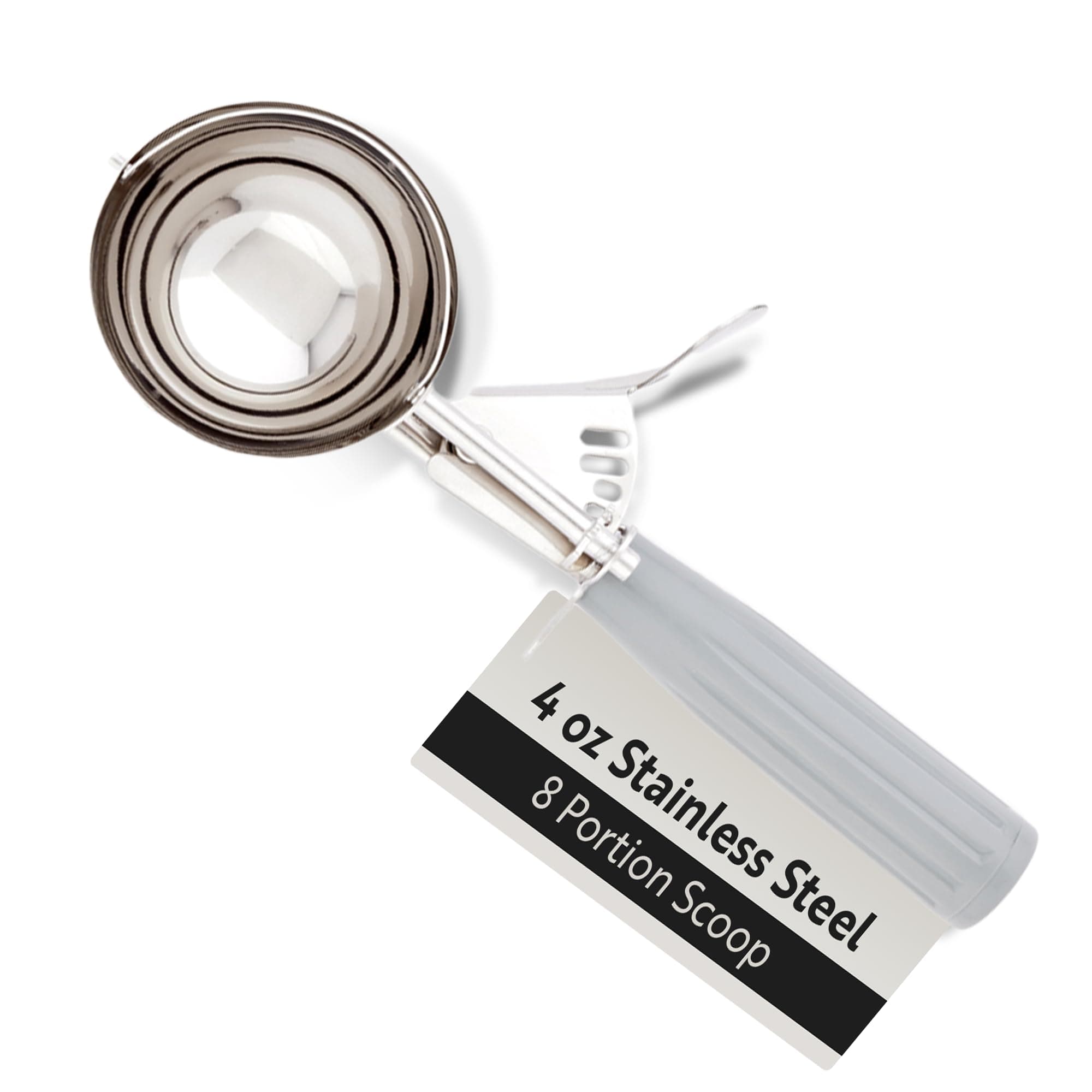 Restaurantware Met Lux 4 Ounce Portion Scoop, 1 Durable Cookie Scoop - #8, With Gray Handle, Stainless Steel Disher, For Portion Control, Scoop Cookie Dough, Cupcake Batter, or Ice Cream -