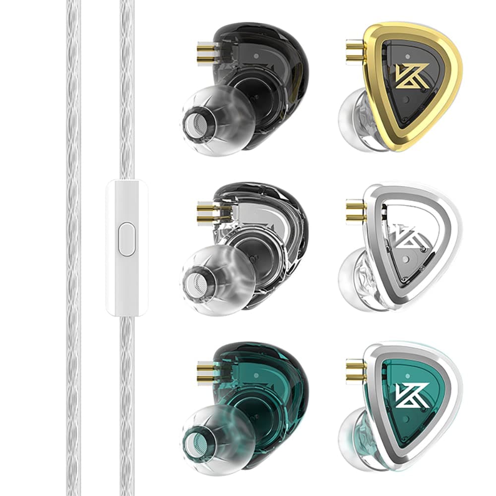 EDA Dynamic Driver Earbuds Combos,3 in 1 in Ear Monitor Wired Phone Earphones Headphones, HiFi Music IEM Headsets with Removable Cord With Microphone