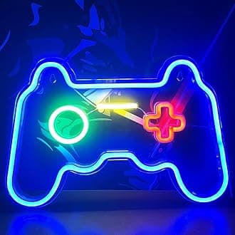 Neon Signs for Wall Decor, Neon Lights for Teen Room Decor, Gamer Stuff for Cool Bedroom, Video Game Controller Led Sign Light up Men Boys Kids Gaming Zone, Gifts for Birthday Easter Xmas