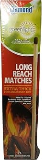 LIJA Diamond Long Reach Matches, 2 Pack (150 Count), Wood, Extra Thick Splint for Longer Burning