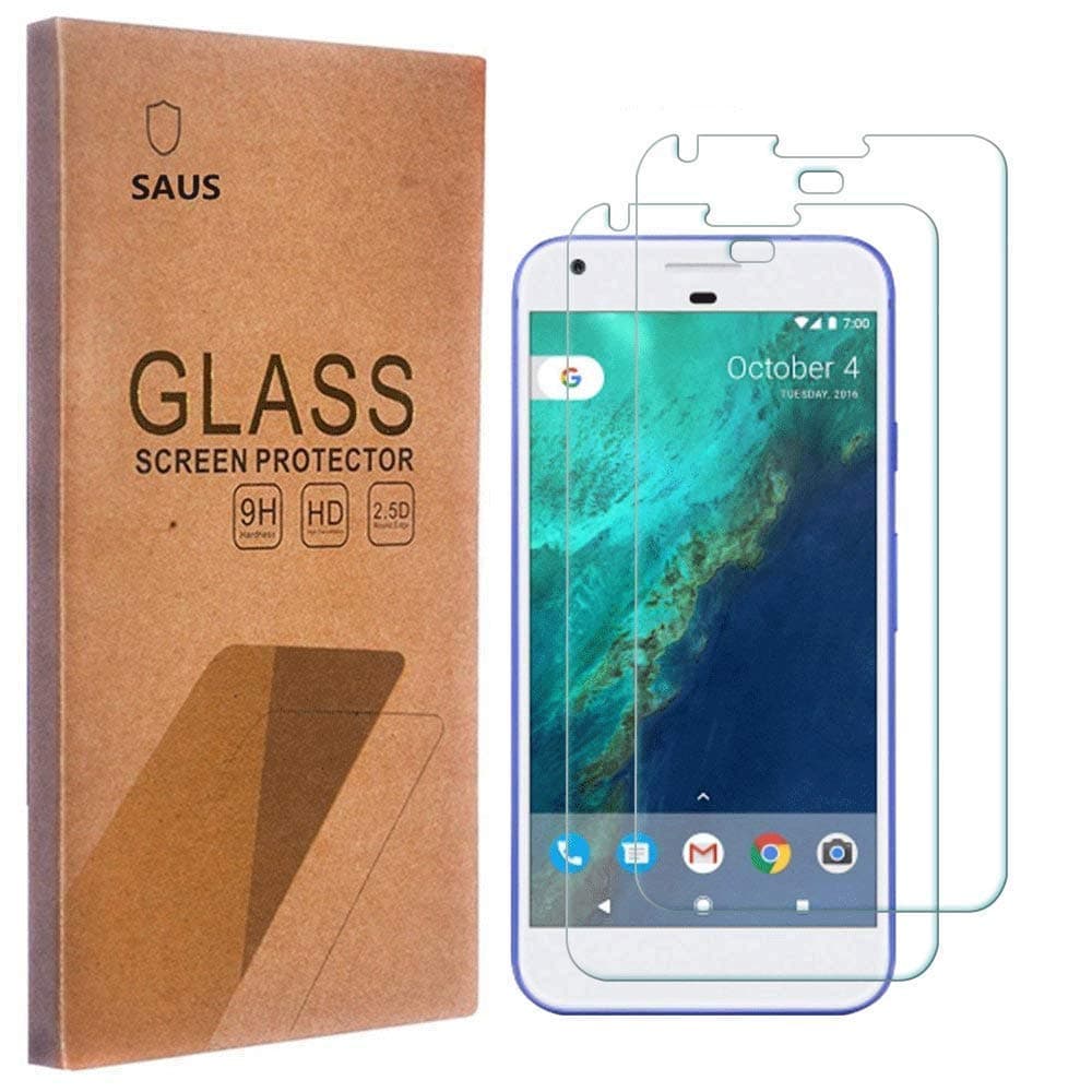 Google Pixel XL Screen Protector, [2-Pack] SAUS [Tempered Glass] 0.33mm 9H Hardness, Anti-Scratch, Anti-Fingerprint, Bubble Free, Ultra-clear for Google Pixel XL-Lifetime Replacement Warranty