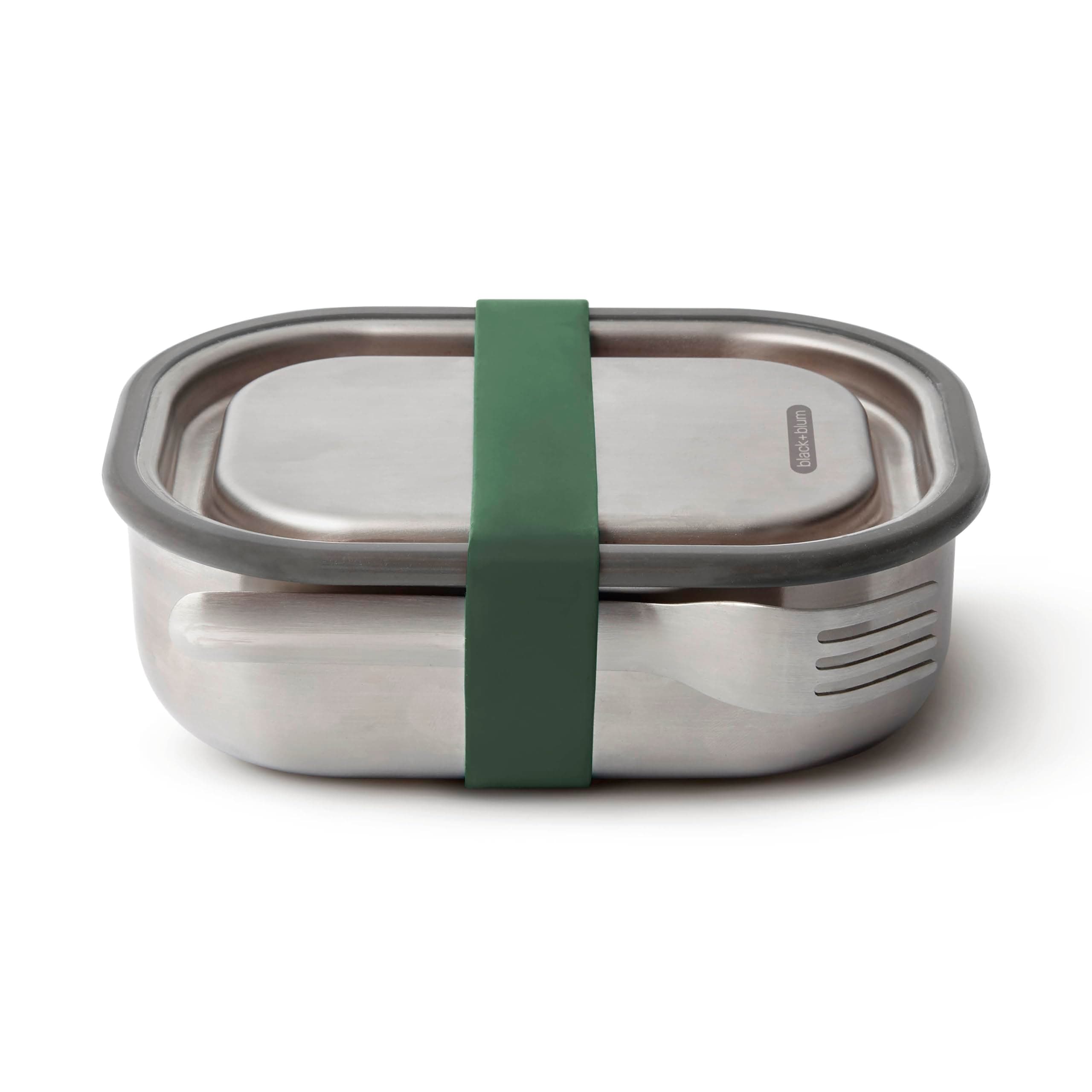 BAM-SS-S010, Olive, Leak-Proof Oven Safe Plastic Free Meal Prep Lunch Food Container, 600ml / 20fl oz, Stainless Steel & Silicone, 600 milliliters