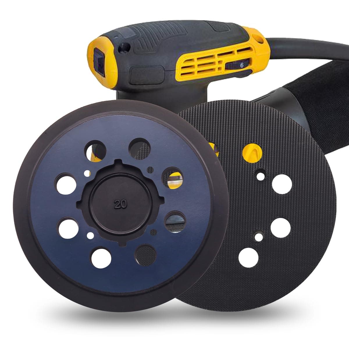 2 Pack Sander Replacement Pad for DWE6421 DWE6423 DCW210B, 5 inch 8 Hole Hook and Loop Orbital Sander Pads, Compatible with DeWalt DWE64233 N329079 Random Orbit Sander