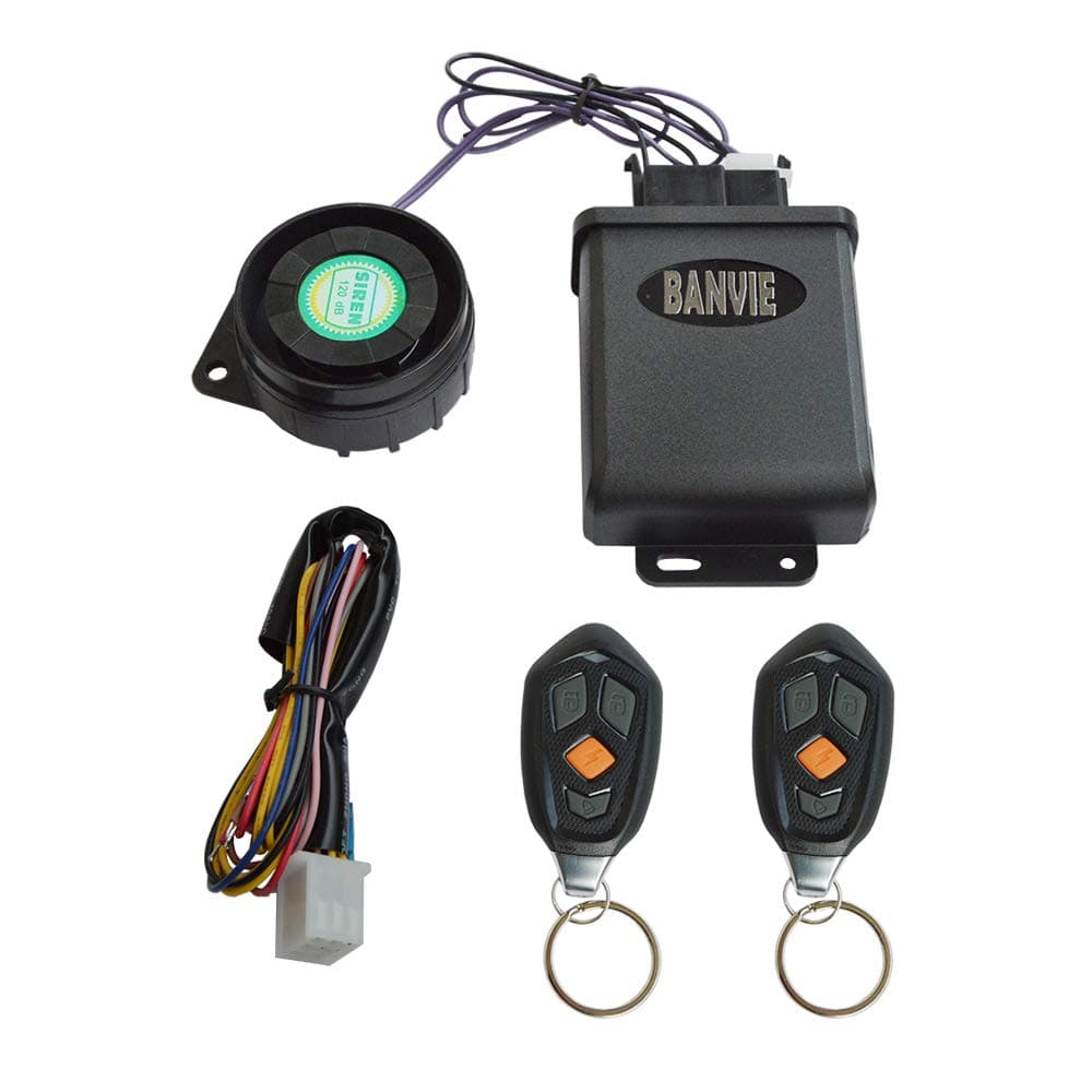 Motorcycle Security Alarm System with Remote Start Stop Engine, Super Waterproof Unit and High Voltage Protection,
