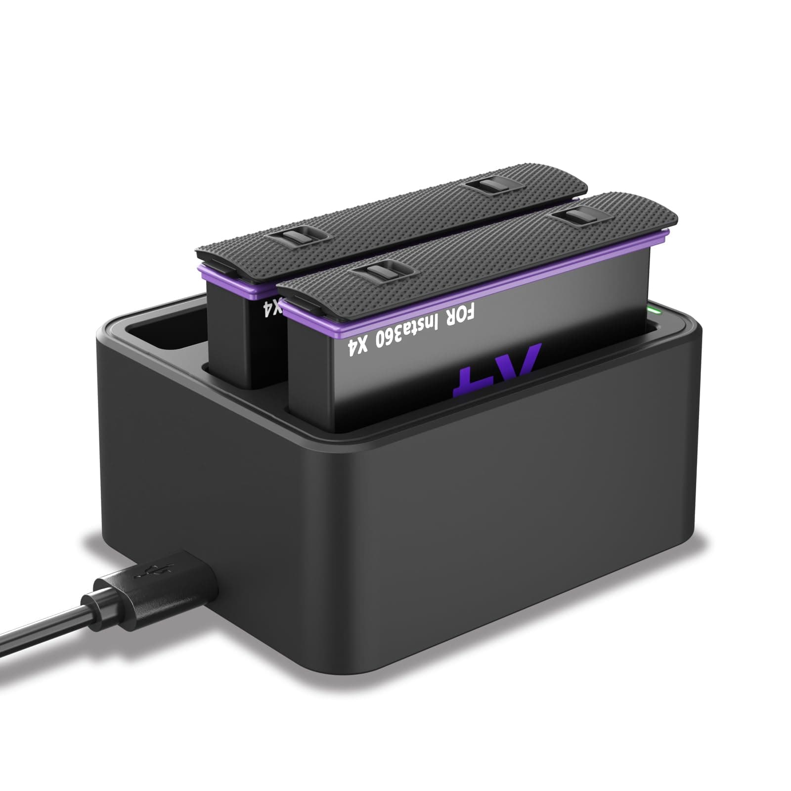 E EGOWAY X4 Battery - High Capacity Long-Lasting Camera Battery for X4, 2500mAh Rechargeable Replacement 2 Batteries with Fast Charge Hub Bundle