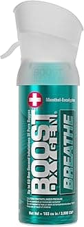 Boost Oxygen Portable Oxygen Cylinder – Personal Oxygen Canister, Up to 60 Uses, Pocket Size Oxygen Bottle with Mask, 3 Liter (Menthol Eucalyptus)