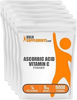 BulkSupplements.com Ascorbic Acid Powder - Vitamin C Supplement, for Immune Support - Ascorbic Acid Food Grade, Gluten Free, 1g per Serving, 1kg (Pack of 5) (11 lbs)