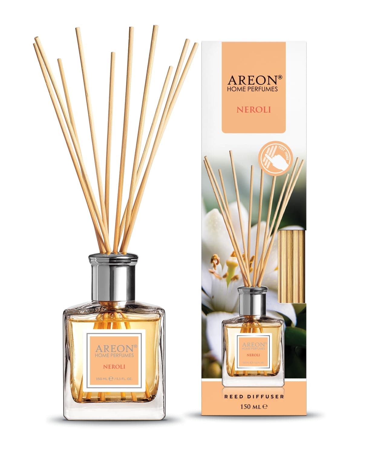 Areon Reed Diffuser/Neroli / 150ml / 1 Pack/Perfume for Home or Office Long Lasting Aroma Reed Stick Kit for Diffuser