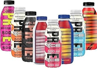 Orange Chill Ice,Erling Haaland,Blue Chill Ice,Barcellona,Red Chill Ice,ISHOWSPEED,Future Freeze Hydration Drink Bottles 500ml - Random Mixed Flavours of Refreshing Drink (4 x Bottles)