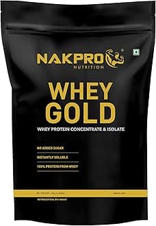 NAKPRO Gold Whey Protein Concentrate 2kg Malai Kulfi | 25.5g Protein, 5.6g BCAA | Trustified Certified 100% Authentic Supplement Powder & No Adulteration | Fast Absorbing Whey Protein Powder