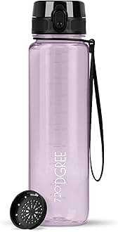 720°DGREE Water Bottle 1l “uberBottle“ crystalClear +Sieve - BPA-Free Tritan, Leakproof, Reusable Drinking Bottle - Sports Bottle for Men, Woman, Office, Gym, Fitness, Outdoor, Hiking, Cycling, Travel