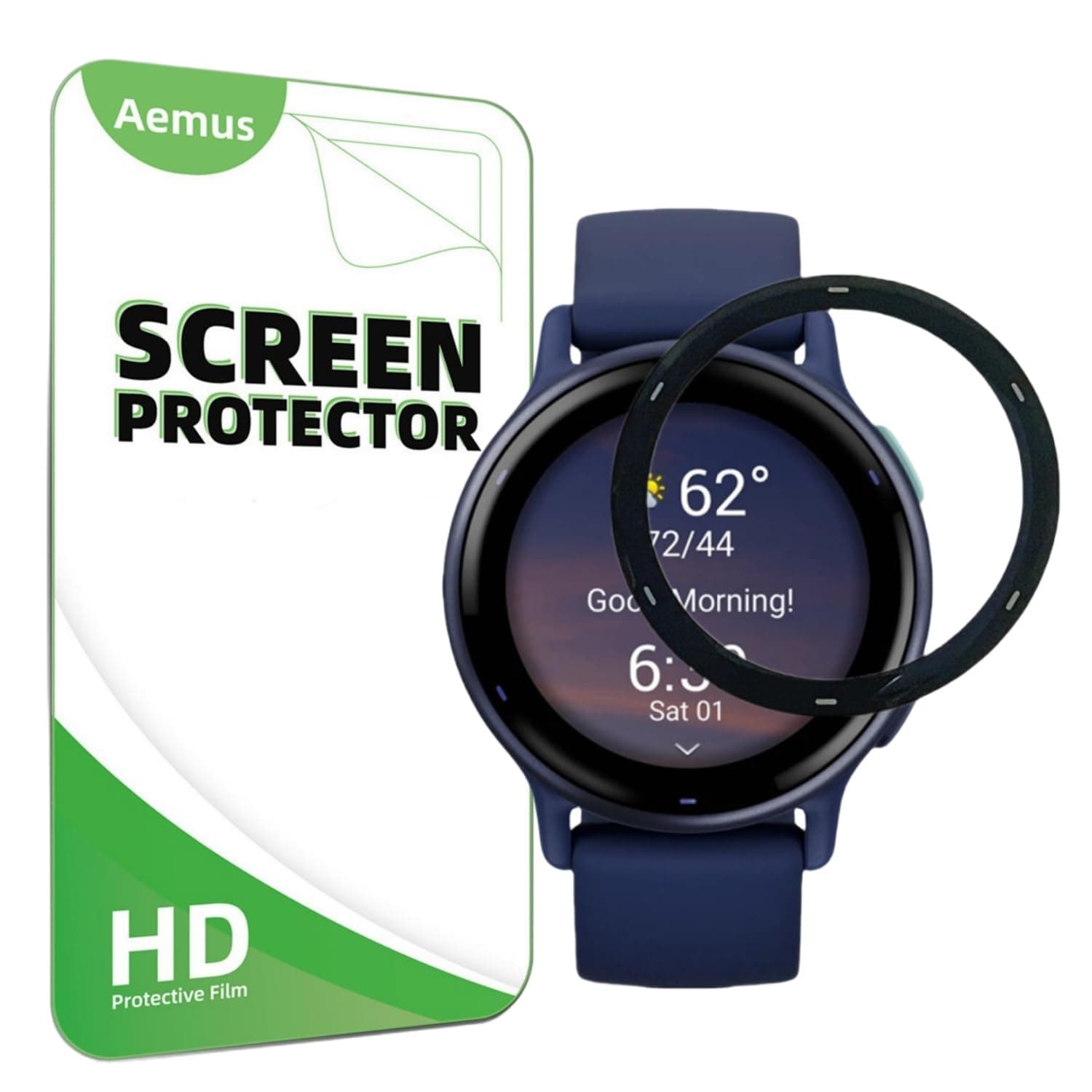 Screen Protector Compatible for Garmin Vivoactive 5 Smart Watch (3 Pack) HD PMMA Protective Film