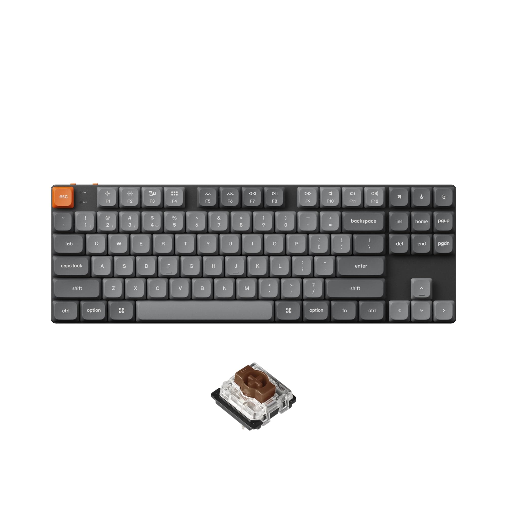 K1 Max Ultra-Slim Wireless Mechanical Keyboard, 80% TKL Layout Bluetooth/2.4 GHz/Wired Keyboard with Low-Profile Gateron Brown Switch, Hot-Swappable, RGB Backlit QMK for Mac Windows Linux