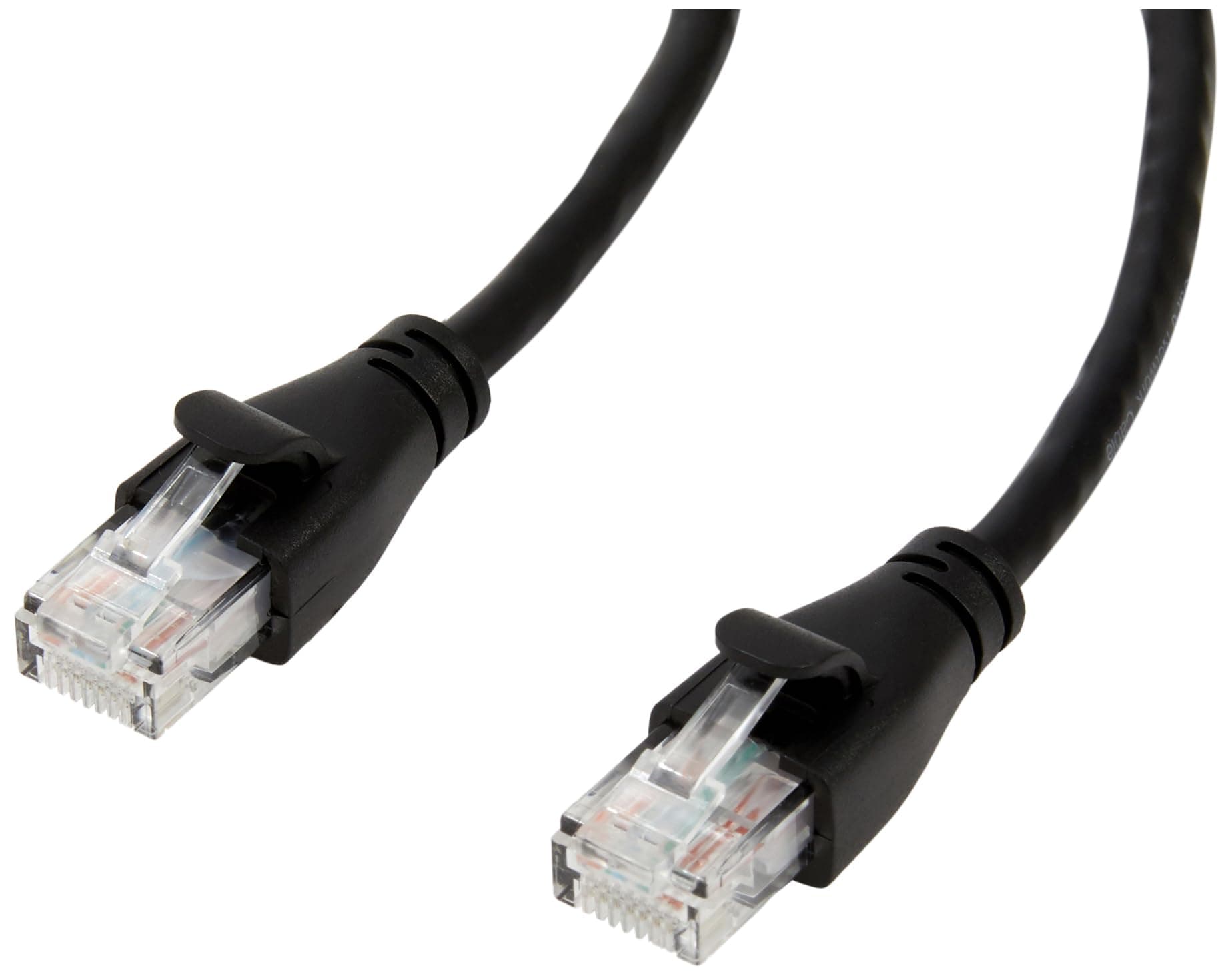 - Amazon Basics RJ45 Cat-6 Ethernet Patch Cable, 1Gpbs Transfer Speed, Gold-Plated Connectors, Network Cable for Gigabit Internet, 10 Foot, Black, 5-Pack