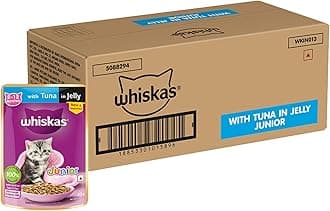 WhiskasWet Food For Kittens (2-12 Months), Tuna In Jelly Flavour, 48 Pouches (48 X 85G), 1 Count