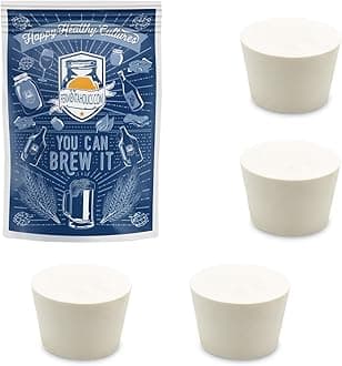 Fermentation TPE Rubber Stoppers – Solid Bungs (#6 Stopper, 4-Pack)