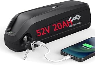 (UK) Ebike battery 52V 26AH LGcell Long Range Lithium electric bike battery for 2000W 1500W 1000W 750W 500W Motor, Ebike conversion kit