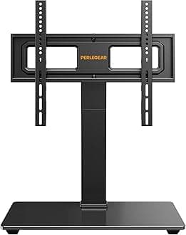 Universal Swivel TV Stand Base for 32–70 inch TVs, Height Adjustable Table Top TV Stand Mount with Tilt, Tempered Glass Base, Holds up to 88 lbs