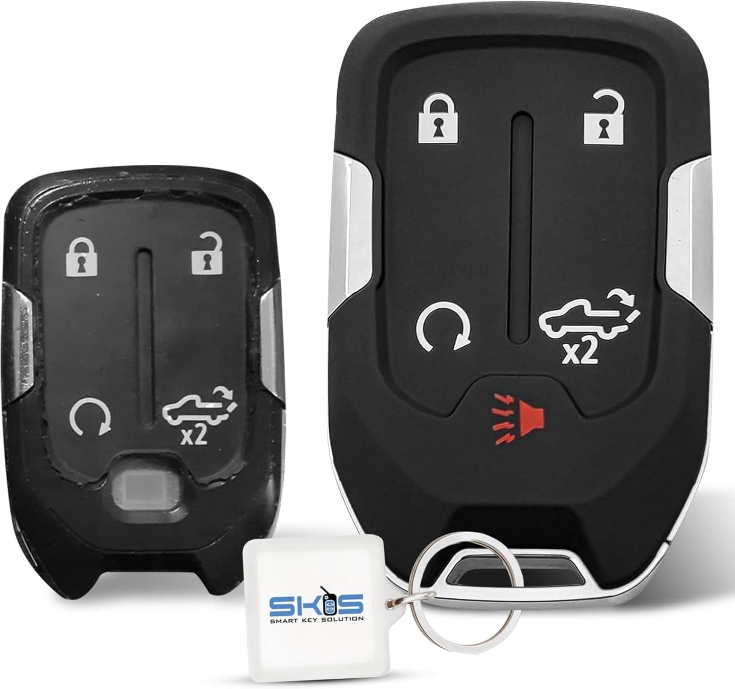 Key Fob Shell, Replacement Smart Remote Key Case Cover 5 Buttons for 2019-2024 GMC Sierra Chevy Silverado HYQ1EA HYQ1ES