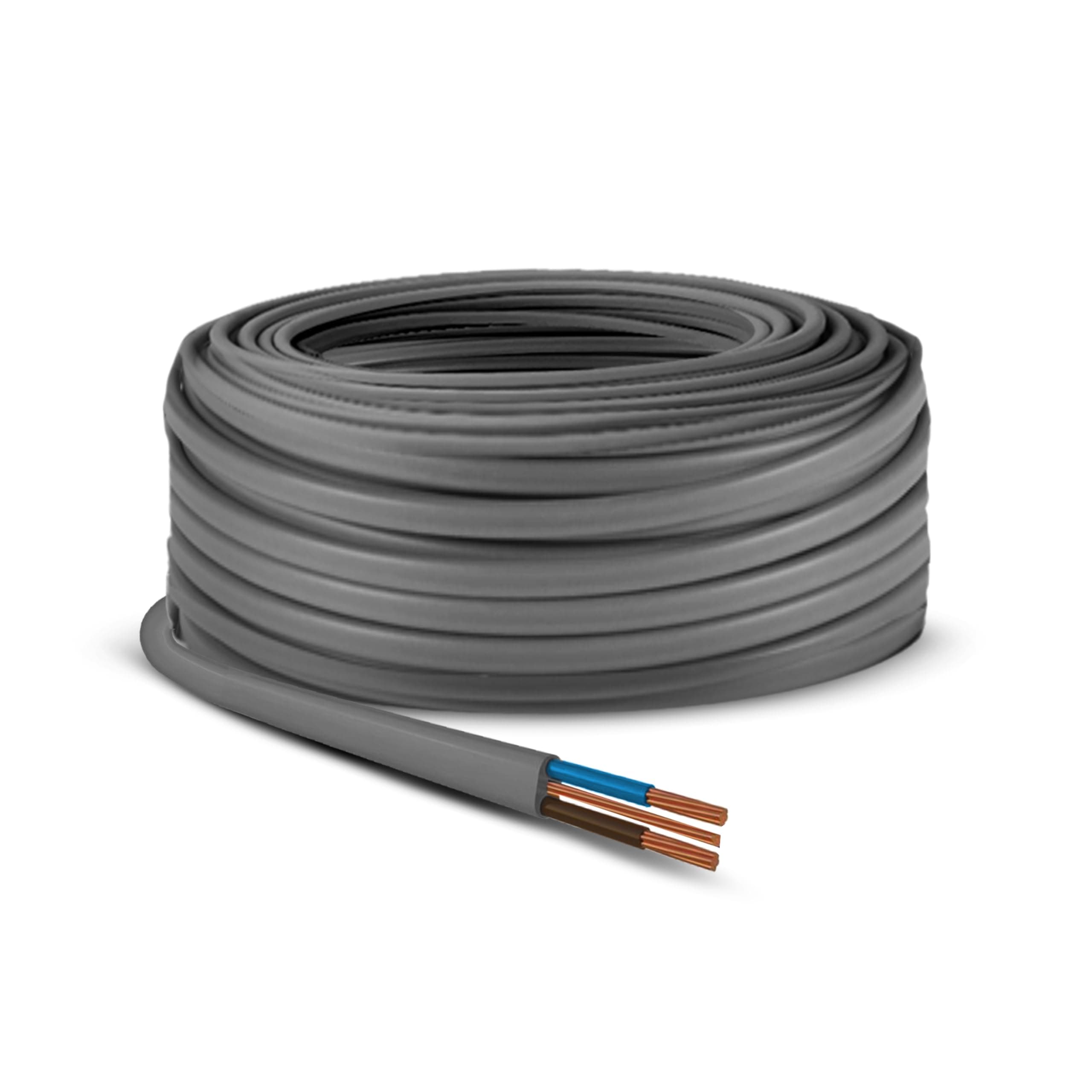 Electric Socket Wire Cable Twin And Earth Flat Grey PVC Lighting Electric Cable 6242Y Electrical Wire Basec Approved