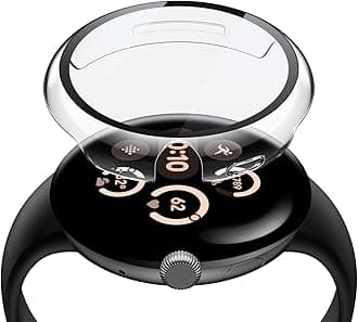 2-Pack Hard PC Case Compatible with Google Pixel Watch 3 (2024) 41mm, Easy Installation Lightweight Ultra-Thin Protective Cover for Pixel Watch 3, Transparent