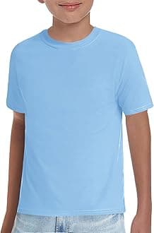 Boys T-Shirts Kids Short Sleeve Crewneck Solid Basic Tees Casual Tops 5-14 Years