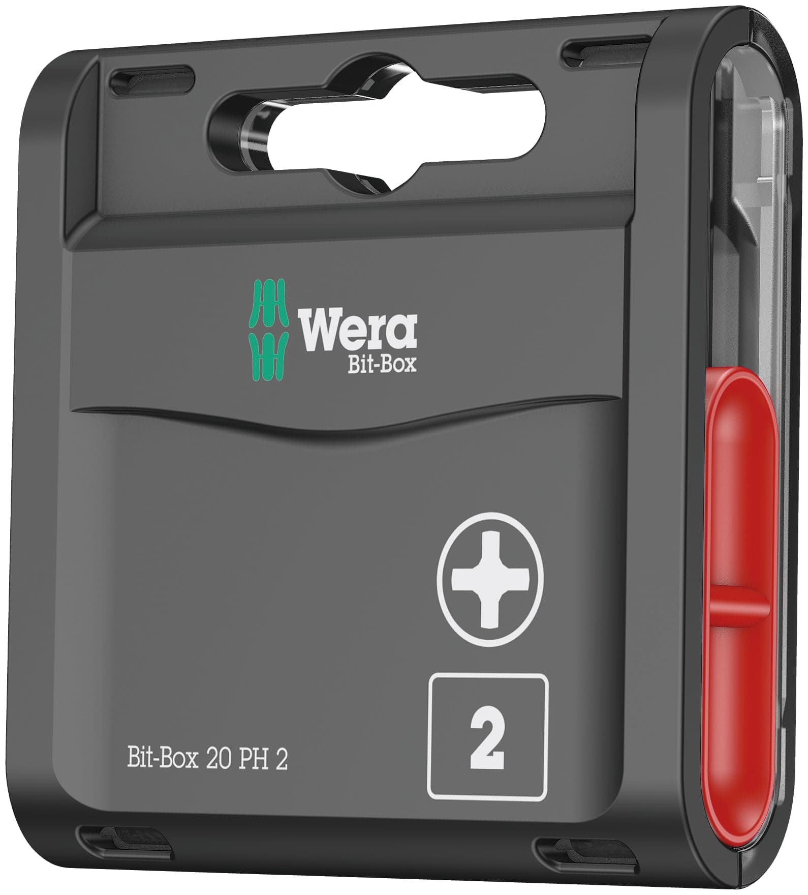 Wera Bit-Box 20 H PH2 Extra Hard bits for drill/drivers, 25mm, 20pc pack, 05057750001, Black