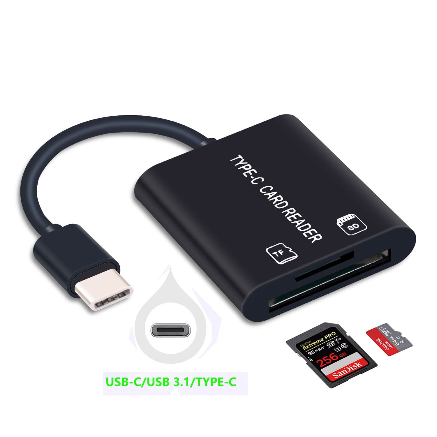 zedela Card Reader,OTG, USB-C, High Speed -Two in One,SD/SDHC and Micro SD Memory Card Reader/Writer for Sony, Panasonic, Canon, Fujifilm, Olympus, Kodak, Minolta, Samsung, Nikon, Casio