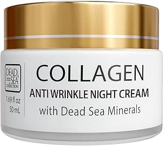 Moisturising Night Face Cream with 3X Collagen – Anti Aging Nourishing Facial Moisturiser with Dead Sea Minerals and Vitamin E for Women and Men – All Skin Types (50 ml)