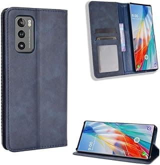 Cover Compatible with LG Wing 5G Case PU Leather Flip Kickstand Wallet Card Slot Magnetic Closure Blue