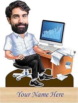 Incredible Gifts Personalized Caricature For Stock Trader with Custom Name (Table Top)