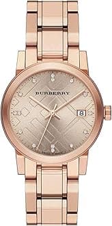 Rare Swiss Diamonds Rose Gold Date Dial 34mm Women Wrist Watch The City BU9126