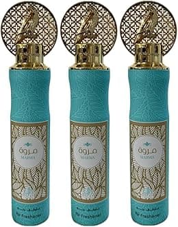 Arabian Air Freshener Bundle (3 x 300ml) Dubai, Luxury Scent, Long Lasting Fragrance (3 x Marwa)