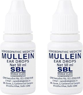 SBL Mullein Ear Drops (2x10ml) for Infections, Earache | Effective Relief for Pain, Swimmer's Ear, Excessive and Hardened Wax | Wax Removal Solution.