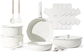 CAROTE 17pcs Pots and Pans Set, Nonstick Cookware Set Detachable Handle, Induction Kitchen Cookware Sets Non Stick with Removable Handle, RV Cookware Set, Pots and Pans