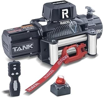 RUGCEL 13500lb New Waterproof Electric Steel Rope Winch 12V with Hawse Fairlead,2 in 1 Wireless Remote Control, Wired Control,for Truck SUV,Jeep Trailer Winch