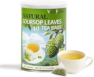 40 Soursop Leaves Tea Bags | Pure Graviola Leaf Tea for Relaxation, Sleep & Detox | Herbal te de Guanabana Tea