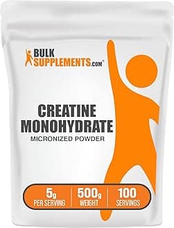 BULKSUPPLEMENTS.COM Creatine Monohydrate Powder - 5g (5000mg) of Micronized Creatine Powder per Serving, 500g