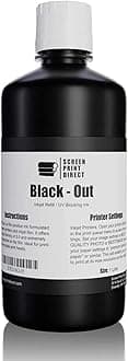 Screen Print Direct® UV Blocking Ink Refill, 4x1 LTR - Black Out Universal Inkjet Refill for Film Positives, High Opacity Black Dye Ink for Waterproof Inkjet Film, Screen Printing Supplies